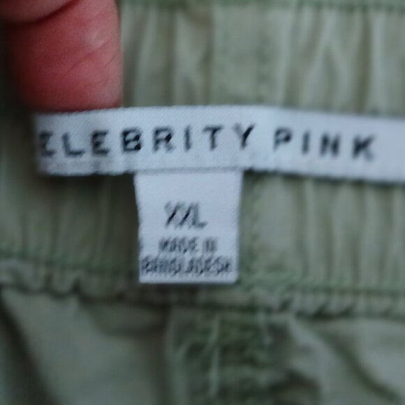 Celebrity Pink Juniors Parachute Maxi Skirt Bungee Hem Back Slit Olive Green XXL - Picture 11 of 12